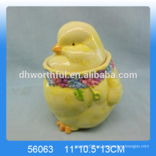 Jarra de almacenamiento de cerámica de diseño de gallo de Pascua